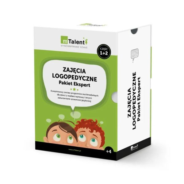 Pakiet logopedyczny mTalent Ekspert – multimedialny zestaw do terapii logopedycznej dzieci i ćwiczeń językowych.